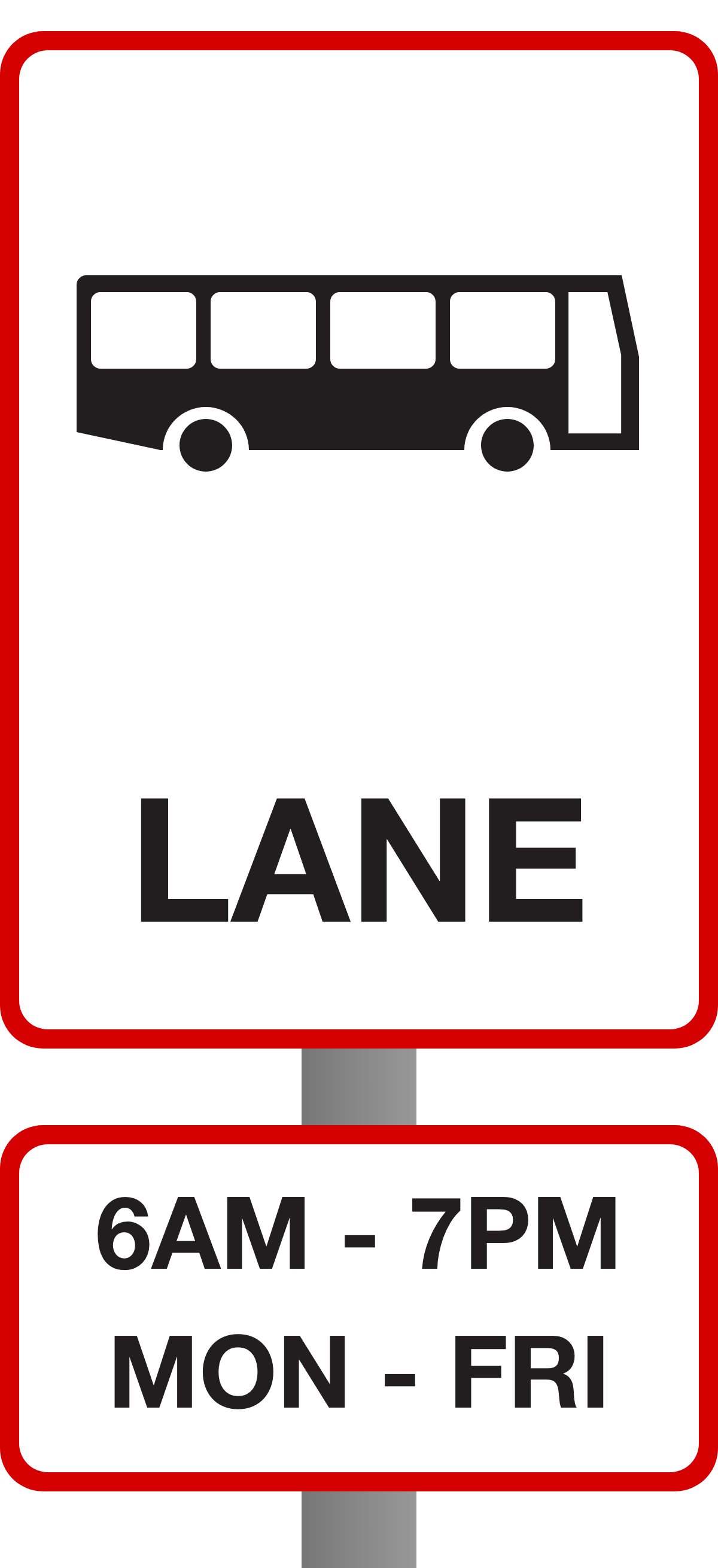 Bus lane Parking Sign