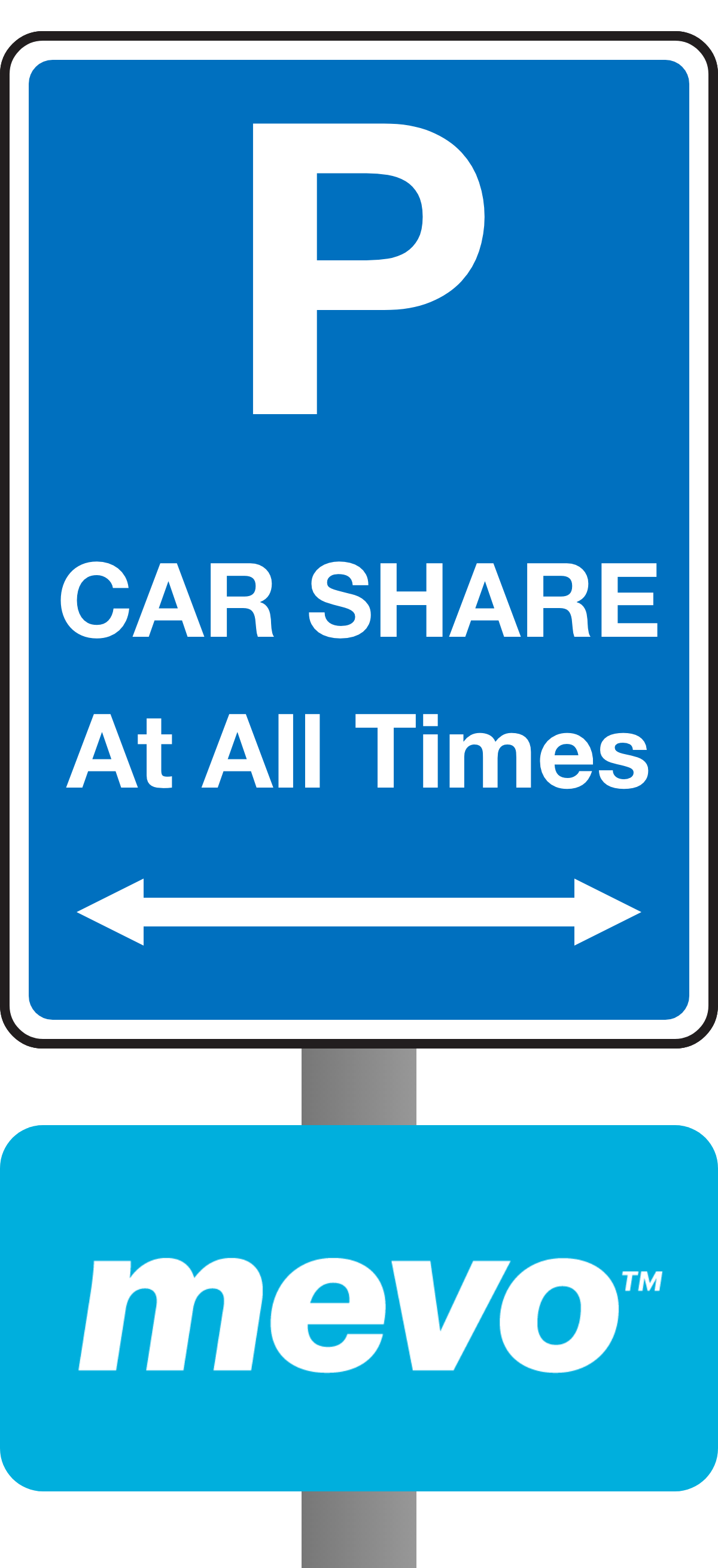 Mevo car share Parking Sign